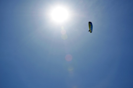In the sky paraglidingの写真素材