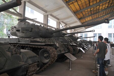 Military exhibition tank and armored vehiclesのeditorial素材