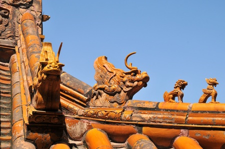 Summer Palace building animal carvingの写真素材