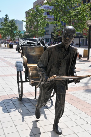 Figurine of Rickshaw on Wangfujing Streetのeditorial素材