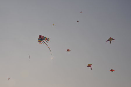 The kites in the skyのeditorial素材