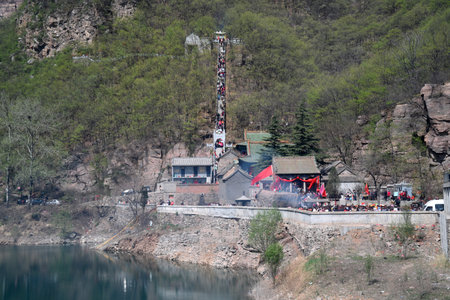 temple at Huanghua mountainのeditorial素材