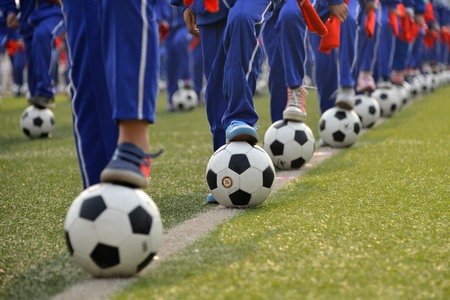 Children's soccer trainingのeditorial素材