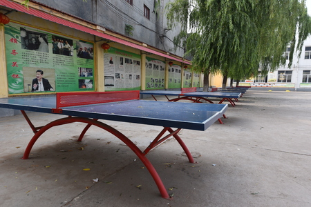 The campus in a corner of the table tennis tableのeditorial素材