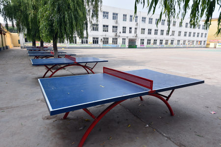 The campus in a corner of the table tennis tableのeditorial素材