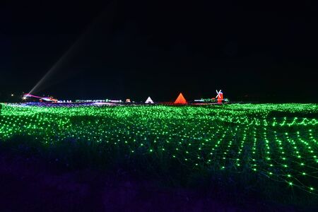 Modern lighting art exhibitionのeditorial素材
