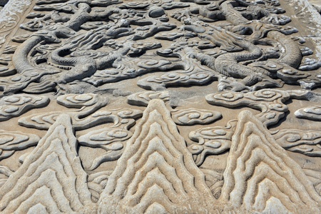 Beijing the Imperial Palace dragon shaped stone carvingのeditorial素材