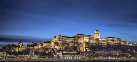 Budapest Buda (Royal) Castle at nightのeditorial素材
