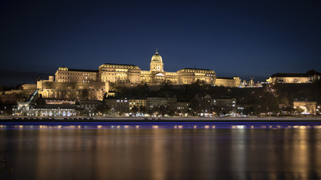 Budapest Buda (Royal) Castle at nightのeditorial素材
