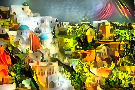 Landscape panorama in the style of surrealismの写真素材