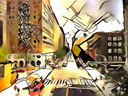 The interpretation of the abstract city of New York's avant-gardeの写真素材