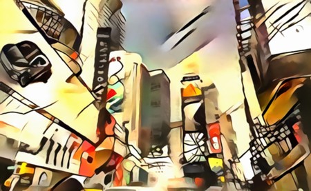 The interpretation of the abstract city of New York's avant-gardeの写真素材