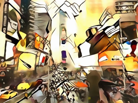 The interpretation of the abstract city of New York's avant-gardeの写真素材