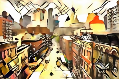 The interpretation of the abstract city of New York's avant-gardeの写真素材