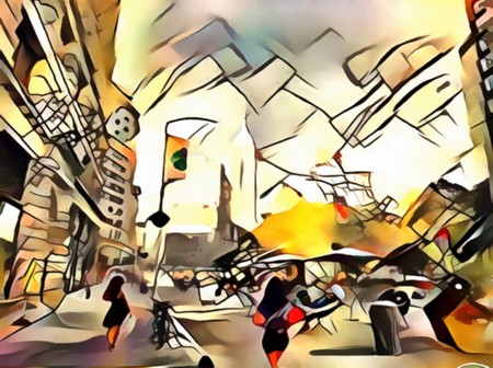 The interpretation of the abstract city of New York's avant-gardeの写真素材