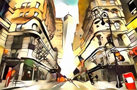 The interpretation of the abstract city skyline illustration of the new York's avant-gardeの写真素材