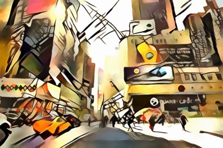 The interpretation of the abstract city skyline illustration of the new York's avant-gardeの写真素材