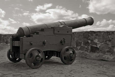 Old obsolete cannon in the fortの写真素材