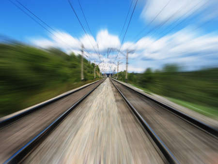 Railway. Motion blur.の写真素材