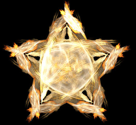 Graet fire star. Computer generated abstract texture.の写真素材