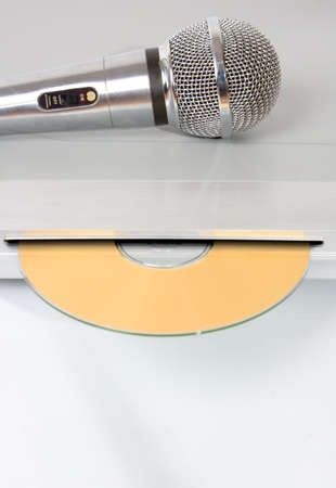 Modern dvd player with karaoke function and microphoneの写真素材