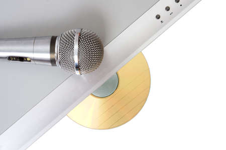 Modern dvd player with karaoke function and microphoneの写真素材