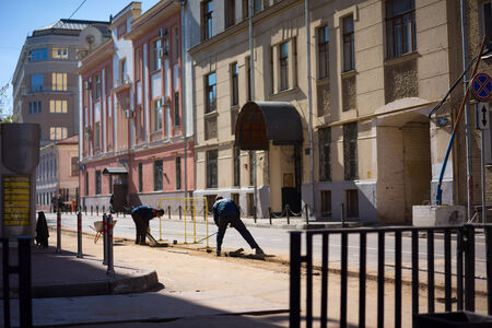 city road repairing surface way closedのeditorial素材