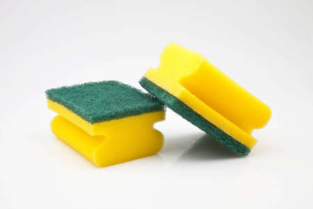 two scourer for cleaning crockeryの写真素材