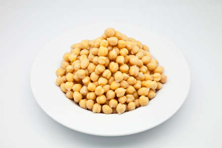 dish of chickpeas cooked ready to eatの写真素材