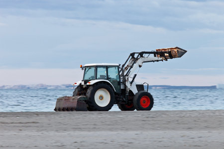 vehicle cleaning the beach