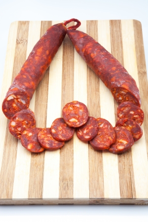 Sliced &#8203;&#8203;sausage forming a heartの写真素材