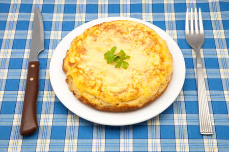 omelette of potato ready to eatの写真素材