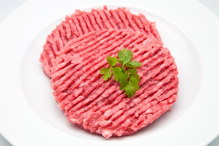 Fresh burgers ready to cookの写真素材