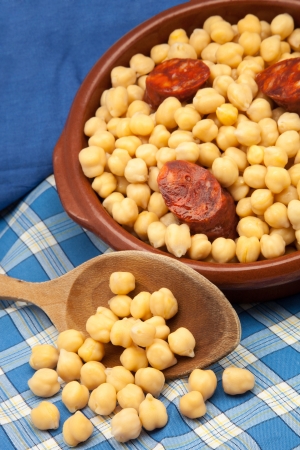 stew of chick-peas ready to eatの写真素材
