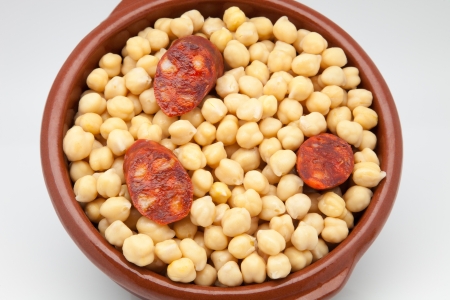 chick-peas stew in a mud casseroleの写真素材