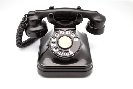 ancient phone on white fundの写真素材