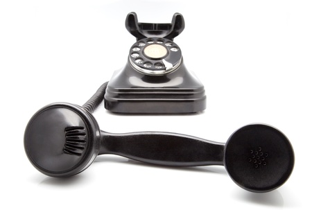 ancient phone on white fundの写真素材