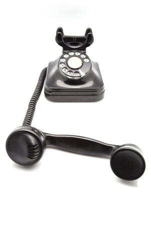 taken down black bakelite phoneの写真素材