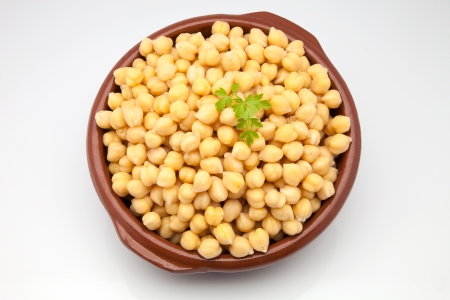 casserole of cooked chick-peas ready to eatの写真素材