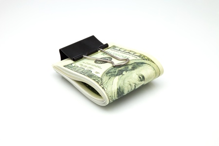 pack dollars isolated on a white backgroundの写真素材