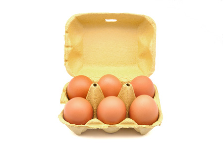 half a dozen chicken eggsの写真素材
