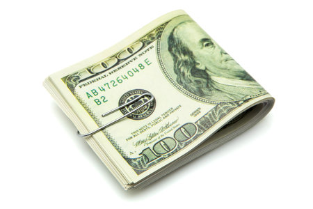 bundles of tickets for hundred dollarsの写真素材