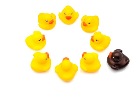 racism situation on white fundの写真素材