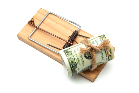 one hundred dollars banknote in the mousetrapの写真素材