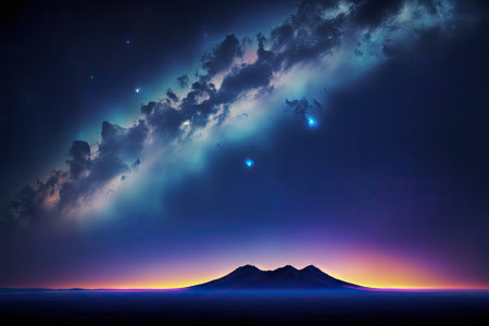 Universe filled with stars, nebula and galaxy. night sky generative ai.の素材