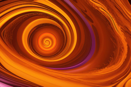 abstract orange background with swirls and curves, computer generated imagesの素材