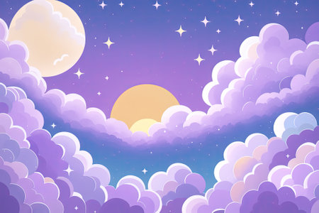 a painting of clouds with the sun in the background, generative ai artの素材