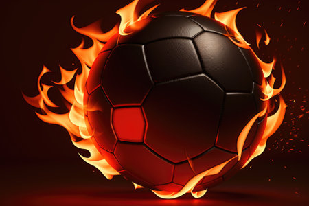 bright flame symbol on the black background, generative ai.の素材