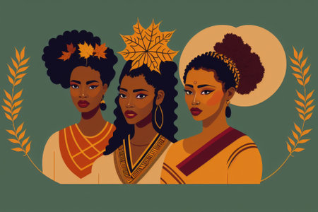 multi-ethnic women. A group of beautiful women with different beauty, hair and skin color. The concept of women, femininity, diversity, independence and equality, generative ai.の素材