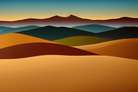 Mountains abstract landscape in minimalist style, generative ai.の素材